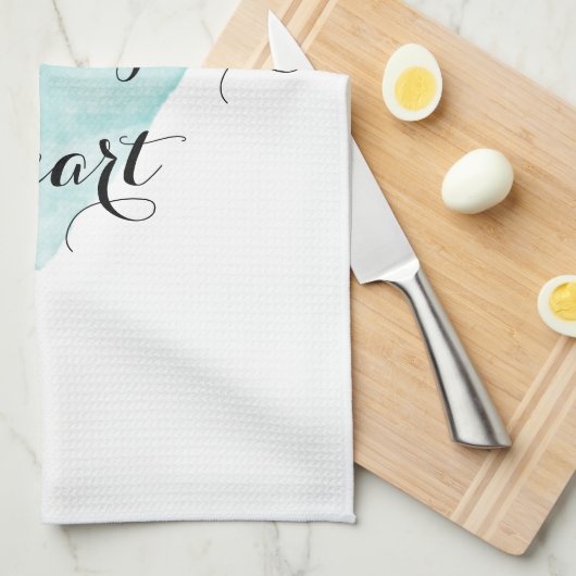 あなたのハートの100%年の綿の台所手タオルを後を追って下さい キッチンタオル (四つ折り)