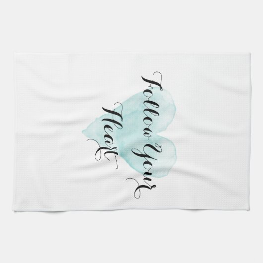 あなたのハートの100%年の綿の台所手タオルを後を追って下さい キッチンタオル (横)