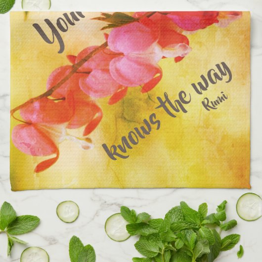 あなたのハートは出血ハートを知っている感動的 キッチンタオル (折り畳み)