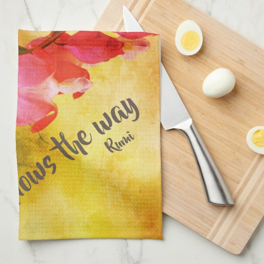 あなたのハートは出血ハートを知っている感動的 キッチンタオル (四つ折り)