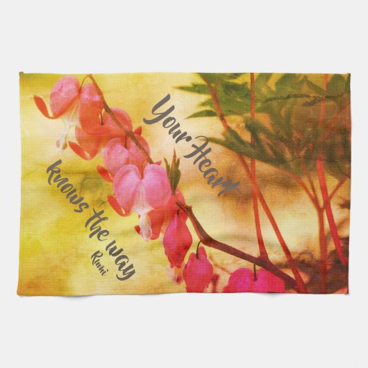 あなたのハートは出血ハートを知っている感動的 キッチンタオル (横)