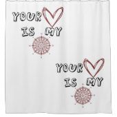 あなたのハートは私のコンパスだ シャワーカーテン (正面)