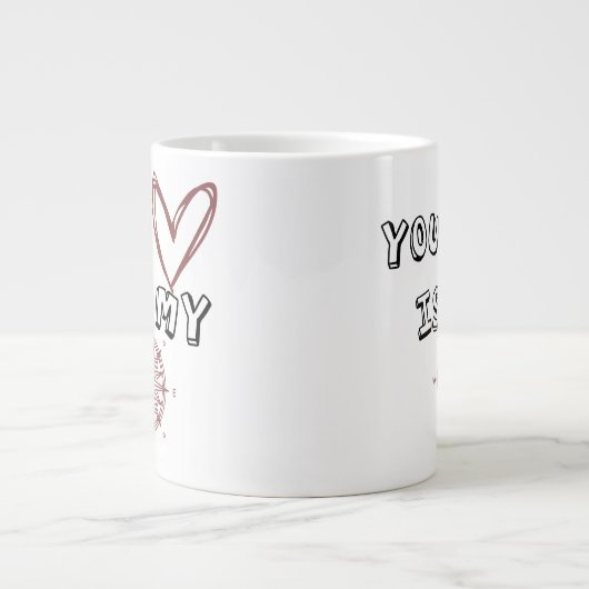 あなたのハートは私のコンパスだ ジャンボコーヒーマグカップ (正面)