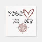 あなたのハートは私のコンパスだ スタンダードカクテルナプキン (正面)