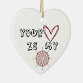 あなたのハートは私のコンパスだ セラミックオーナメント (右)