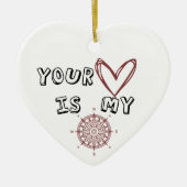 あなたのハートは私のコンパスだ セラミックオーナメント (正面)