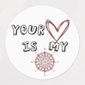 あなたのハートは私のコンパスだ ラベル (デザイン1)