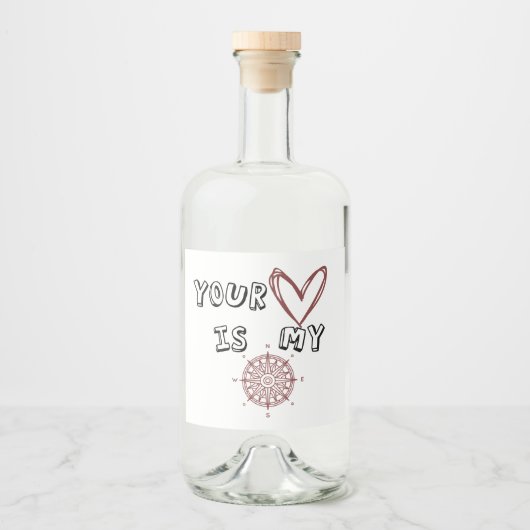 あなたのハートは私のコンパスだ リキュールボトルラベル (正面)