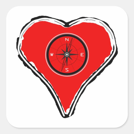 あなたのハートをコンパスにする スクエアシール (正面)