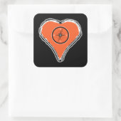 あなたのハートをコンパスの正方形のステッカーにする スクエアシール (バッグ)