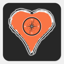 あなたのハートをコンパスの正方形のステッカーにする