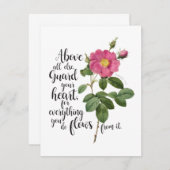 あなたのハートを守る – ヴィンテージバラ、箴言4:23 (正面/裏面)