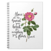 あなたのハートを守る – ヴィンテージバラ、箴言4:23 ノートブック (正面)