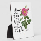 あなたのハートを守る – ヴィンテージバラ、箴言4:23 フォトプラーク (側面)