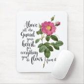 あなたのハートを守る – ヴィンテージバラ、箴言4:23 マウスパッド (マウス)