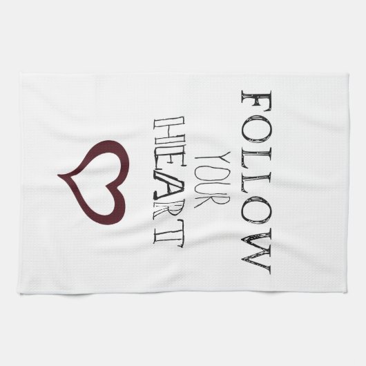 あなたのハートを後を追って下さい キッチンタオル (横)