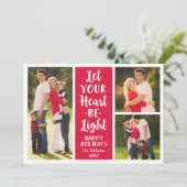 あなたのハートを明るい赤の写真モダンコラージュにする シーズンカード (スタンド正面)