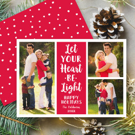 あなたのハートを明るい赤の写真モダンコラージュにする シーズンカード