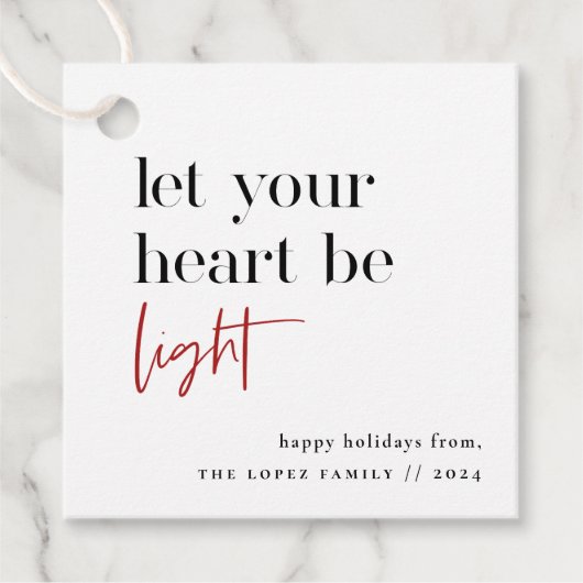 あなたのハートを軽い休日にする フェイバータグ (正面)