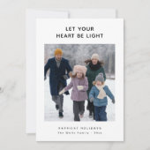 あなたのハートを軽い家族の写真のクリスマス シーズンカード (正面)