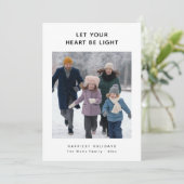 あなたのハートを軽い家族の写真のクリスマス シーズンカード (スタンド正面)