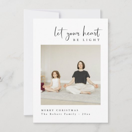 あなたのハートを軽く平和な家族の写真にする シーズンカード (正面)