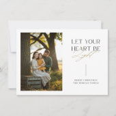 あなたのハートを軽シンプルい家族の写真金ゴールドにする シーズンカード (正面)