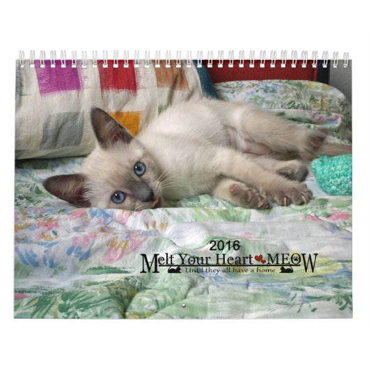 あなたのハートを-猫の鳴き声の2016年の子ネコのカレンダー溶かして下さい カレンダー (カバー)