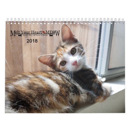 あなたのハートを-猫の鳴き声の2018年の子ネコのカレンダー溶かして下さい カレンダー (カバー)