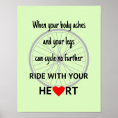 あなたのハートスポーツ引用文グリーンで乗る ポスター (正面)