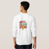 あなたのハートスマイルTシャツを作るピザ | おもしろい スウェットシャツ (裏面フル)