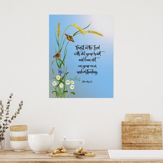 あなたのハートポスターで主を信頼しなさい ポスター (キッチン)
