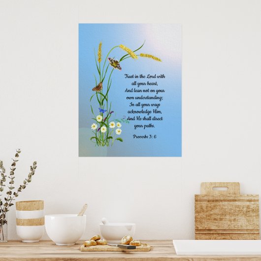 あなたのハートポスターで主を信頼しなさい ポスター (キッチン)