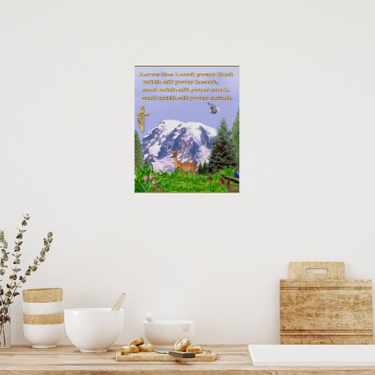 あなたのハートポスターで主を愛しなさい ポスター (キッチン)