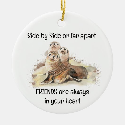 あなたのハート引用文の友人シール動物のユーモア セラミックオーナメント (正面)
