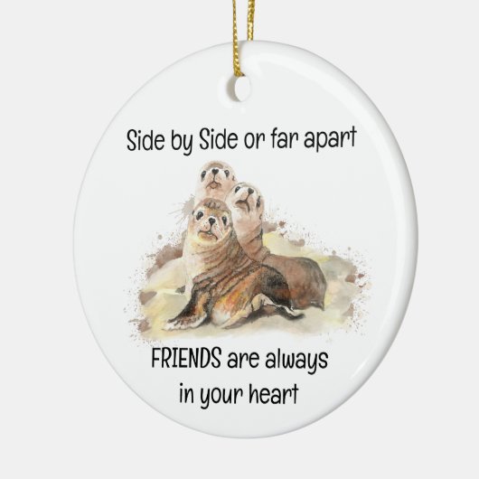 あなたのハート引用文の友人シール動物のユーモア セラミックオーナメント (左)