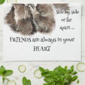 あなたのハート引用文ラクーンアニマルユーモアの友人 キッチンタオル (折り畳み)