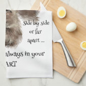 あなたのハート引用文ラクーンアニマルユーモアの友人 キッチンタオル (四つ折り)