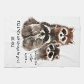 あなたのハート引用文ラクーンアニマルユーモアの友人 キッチンタオル (横)