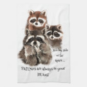あなたのハート引用文ラクーンアニマルユーモアの友人 キッチンタオル (縦)