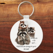 あなたのハート引用文ラクーンアニマルユーモアの友人 キーホルダー (正面)