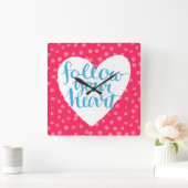 あなたのハート3を後を追って下さい スクエア壁時計 (ホーム)