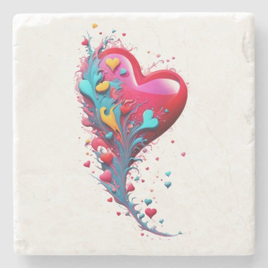 あなたのハートIIで彼女に届く ストーンコースター (正面)