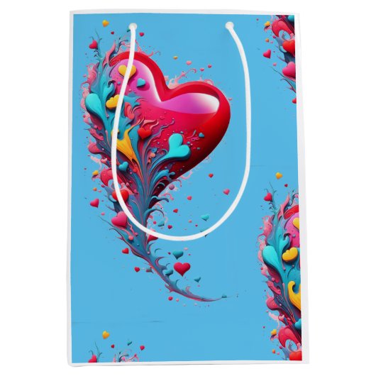 あなたのハートIIで彼女に届く ミディアムペーパーバッグ (正面)