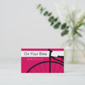 あなたのバイク[ピンクの名刺>: オレンジ] 名刺 (スタンド正面)