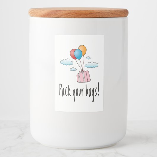 あなたのバッグをパックし、休暇に行こう フードラベル (正面)