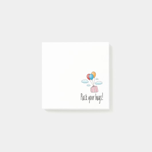 あなたのバッグをパックし、休暇に行こう ポストイット (正面)