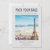 あなたのバッグをパックするパリ行き先結婚式 セーブザデート (正面)