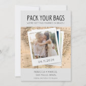 あなたのバッグをパックするブラジル写真行き先結婚式 セーブザデート (正面)