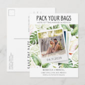 あなたのバッグをパックするメキシコ結婚式の日付を保存 案内ポストカード (正面/裏面)